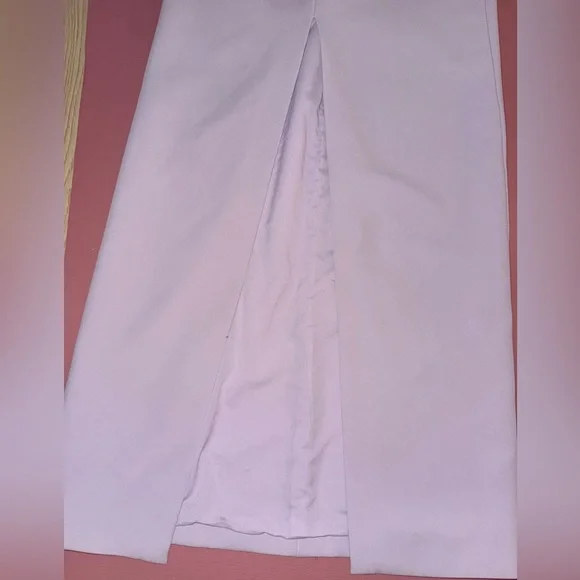 BCBGMaxAzria Lilac Column Strapless Gown w/ Split - Picture 4 of 11